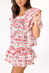 Lily Top Italian Toile