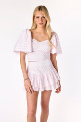 Grayton Top Swiss Dot Pink
