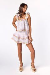 Marni Embroidered Skirt Floral Pastel