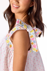 Luca Embroidered Top Floral Pastel