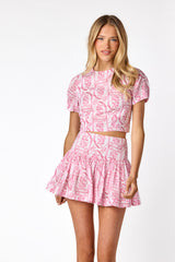 Naomi Skirt Pink City Print