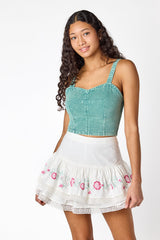 Margot Denim Top Sage