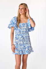 Pixie Smocked Dress Renaissance Tile