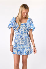 Pixie Smocked Dress Renaissance Tile