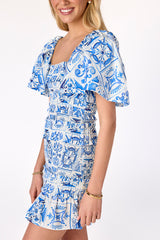 Pixie Smocked Dress Renaissance Tile