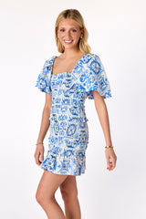 Pixie Smocked Dress Renaissance Tile