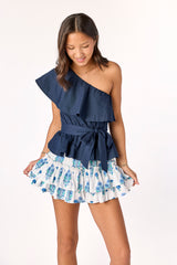 Piper Peplum Top Navy