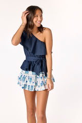 Piper Peplum Top Navy
