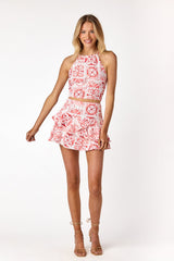 Amore Flounce Skirt Red