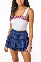 Willow Satin Skirt Navy