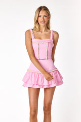 Celeste Fringe Top Pink