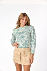 Amelia Jacquard Sweater Sage