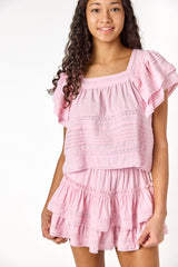 Lily Lace Top Pastel Pink