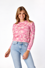 Amelia Jacquard Sweater Pink