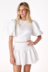 Luna Flounce Skirt White