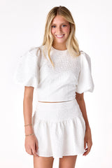 Luna Flounce Skirt White