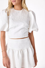 Callie Puff Sleeve Top White