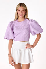 Callie Puff Sleeve Top Lavender