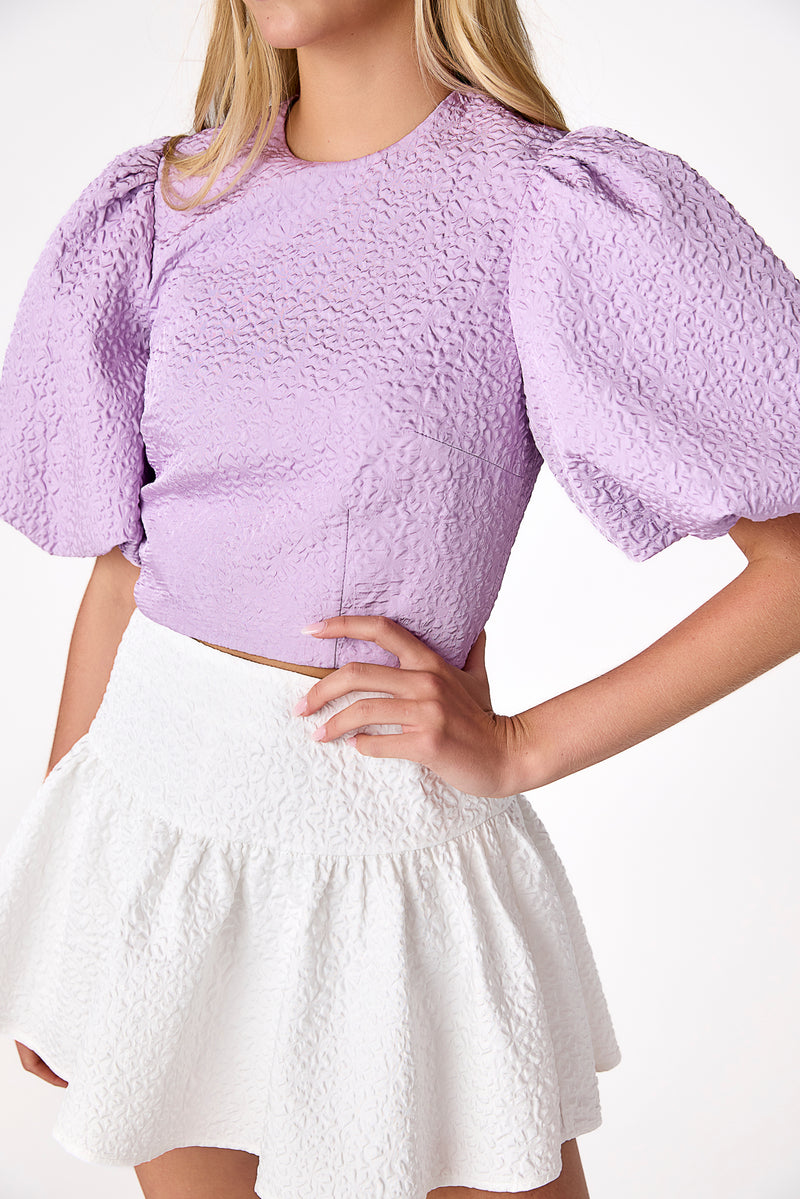 Callie Puff Sleeve Top Lavender