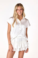 Davie Button Up Top White