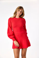 Ellody Knit Skirt Red