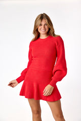 Ellody Knit Skirt Red