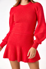 Ellody Knit Skirt Red