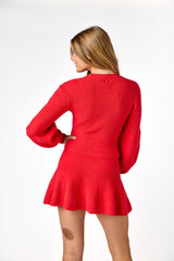 Ellody Knit Skirt Red