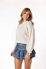 Bennie Braided Sweater Ivory