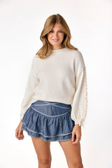 Bennie Braided Sweater Ivory