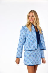 Frances Quilted Skirt Blue