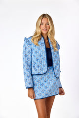 Frances Quilted Skirt Blue
