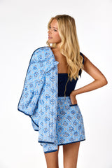 Frances Quilted Skirt Blue