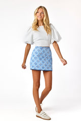 Frances Quilted Skirt Blue