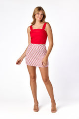 Frances Quilted Skirt Pink