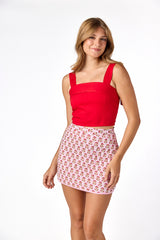 Frances Quilted Skirt Pink
