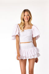 Draper Skirt Swiss Dot Pink