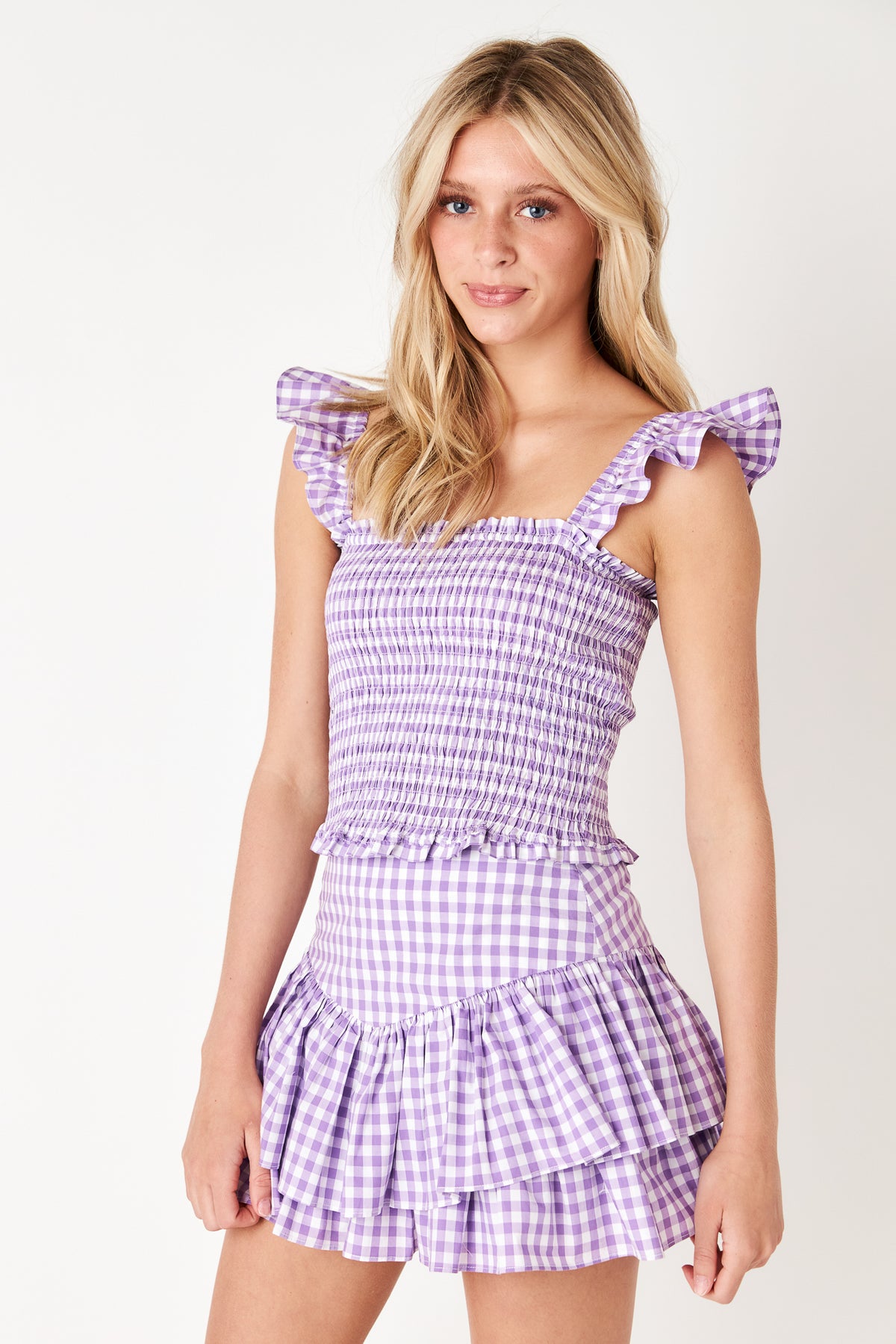 Lavender gingham skirt best sale