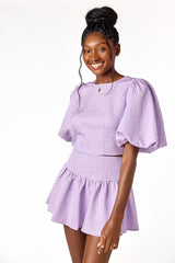Callie Puff Sleeve Top Lavender