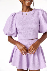 Callie Puff Sleeve Top Lavender