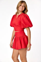 Luna Flounce Skirt Red