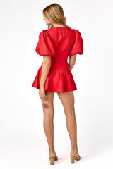 Luna Flounce Skirt Red