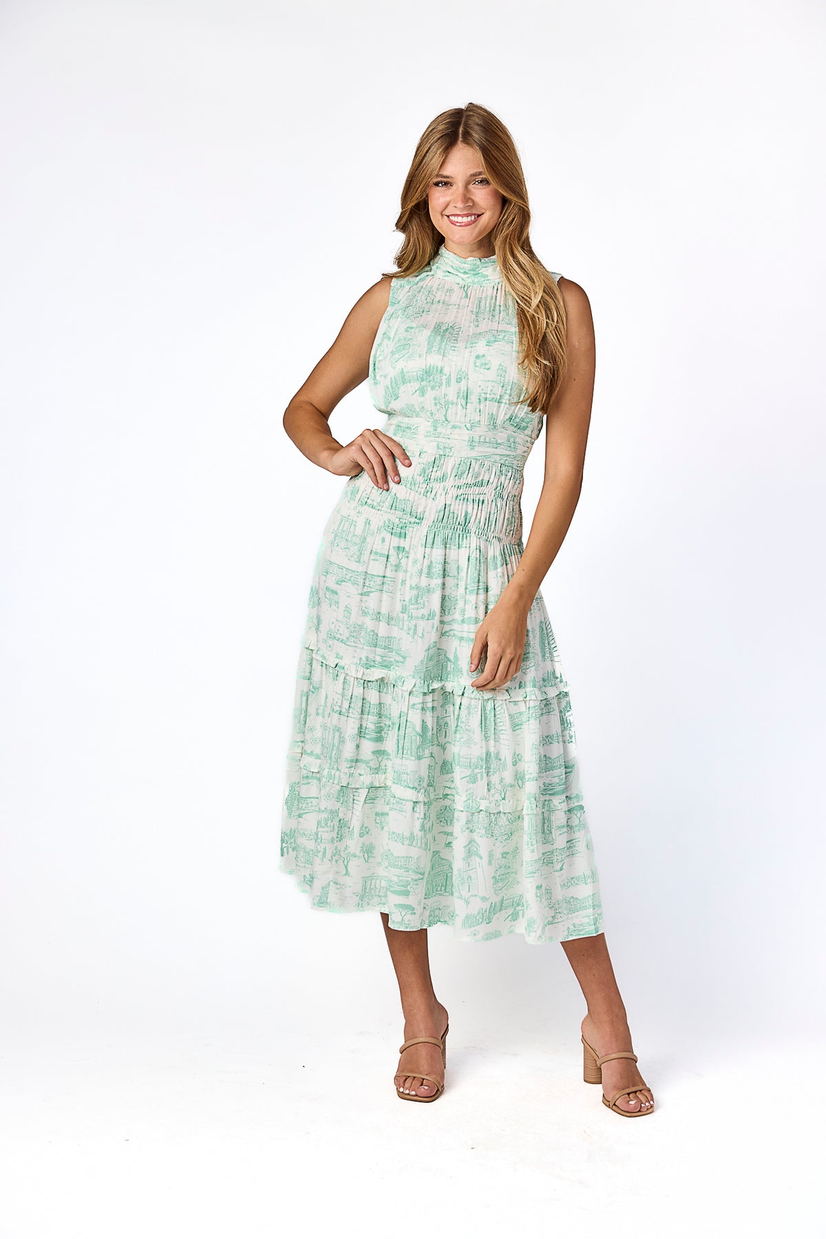 denim sun dress Denim Tiered Button Down Maxi Dress Small main image 0