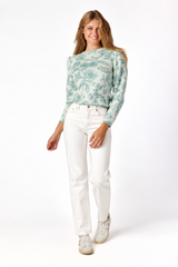 Amelia Jacquard Sweater Sage
