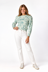 Amelia Jacquard Sweater Sage