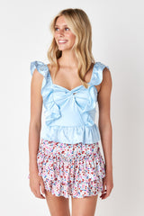 Willow Satin Mini Skirt Dainty Rosebud