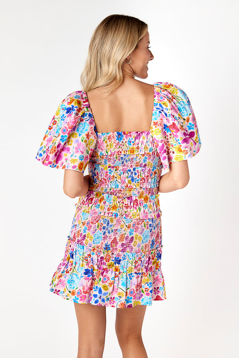 Pixie Smocked Dress Bright Floral
