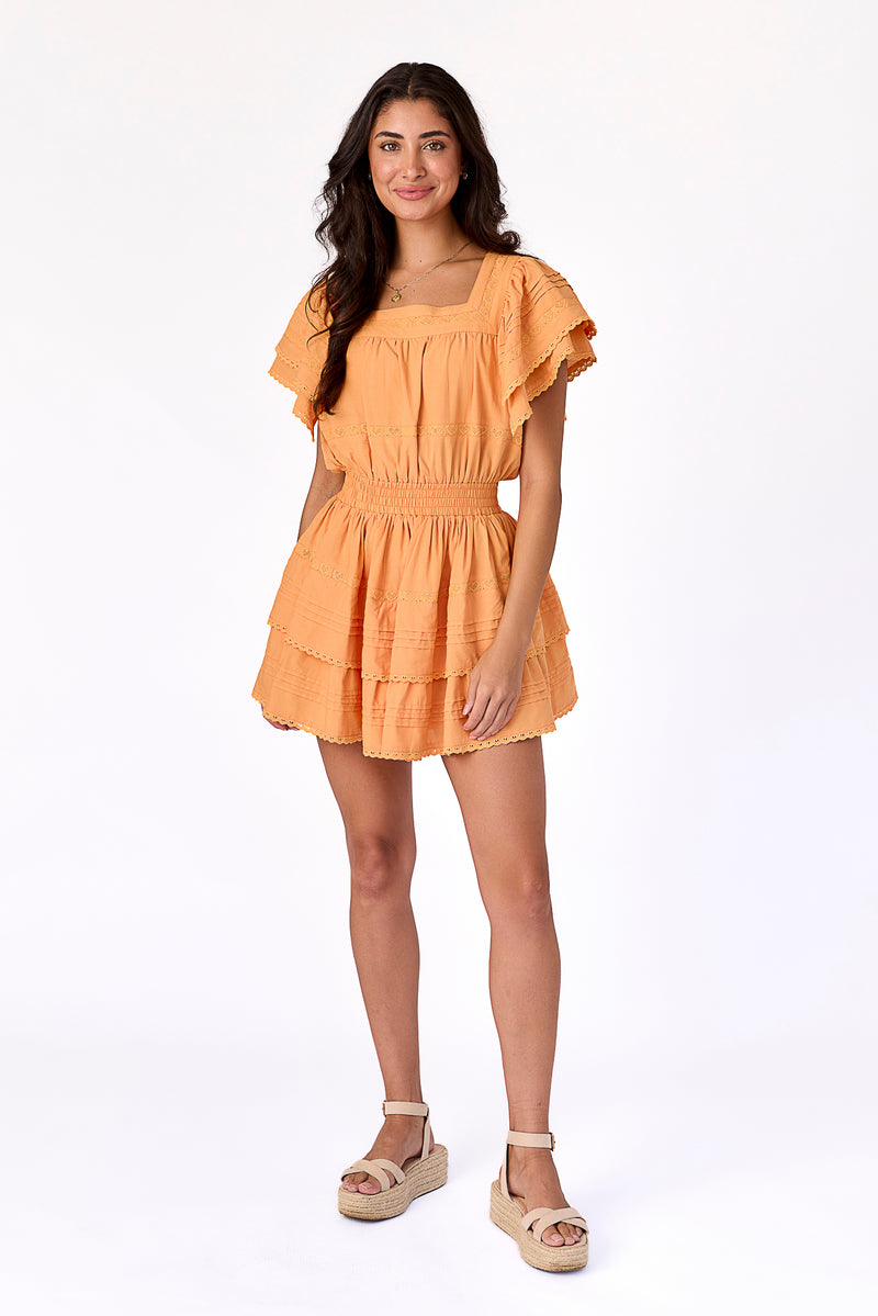 Sweetheart Lace Dress Apricot