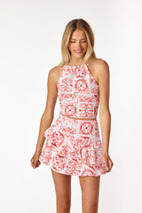 Amore Flounce Skirt Red