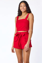 Stella Pleated Shorts Pomegranate